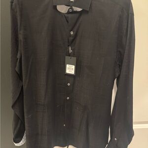 Bugatchi Black Casual Button Down Shirt